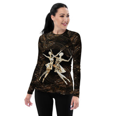 Vibrant Woman's Dance Elegance Women's Rash Guard - Beyond T-shirts