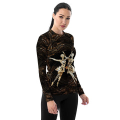 Vibrant Woman's Dance Elegance Women's Rash Guard - Beyond T-shirts