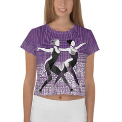 Vibrant Women's Dance Attire All-Over Print Crop Tee - Beyond T-shirts