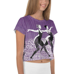 Vibrant Women's Dance Attire All-Over Print Crop Tee - Beyond T-shirts