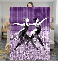 Stylish and cozy Sherpa blanket with women's dance attire motif.