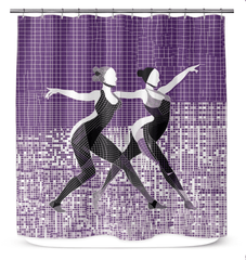 Vibrant Women's Dance Attire Shower Curtain - Close-up Detail