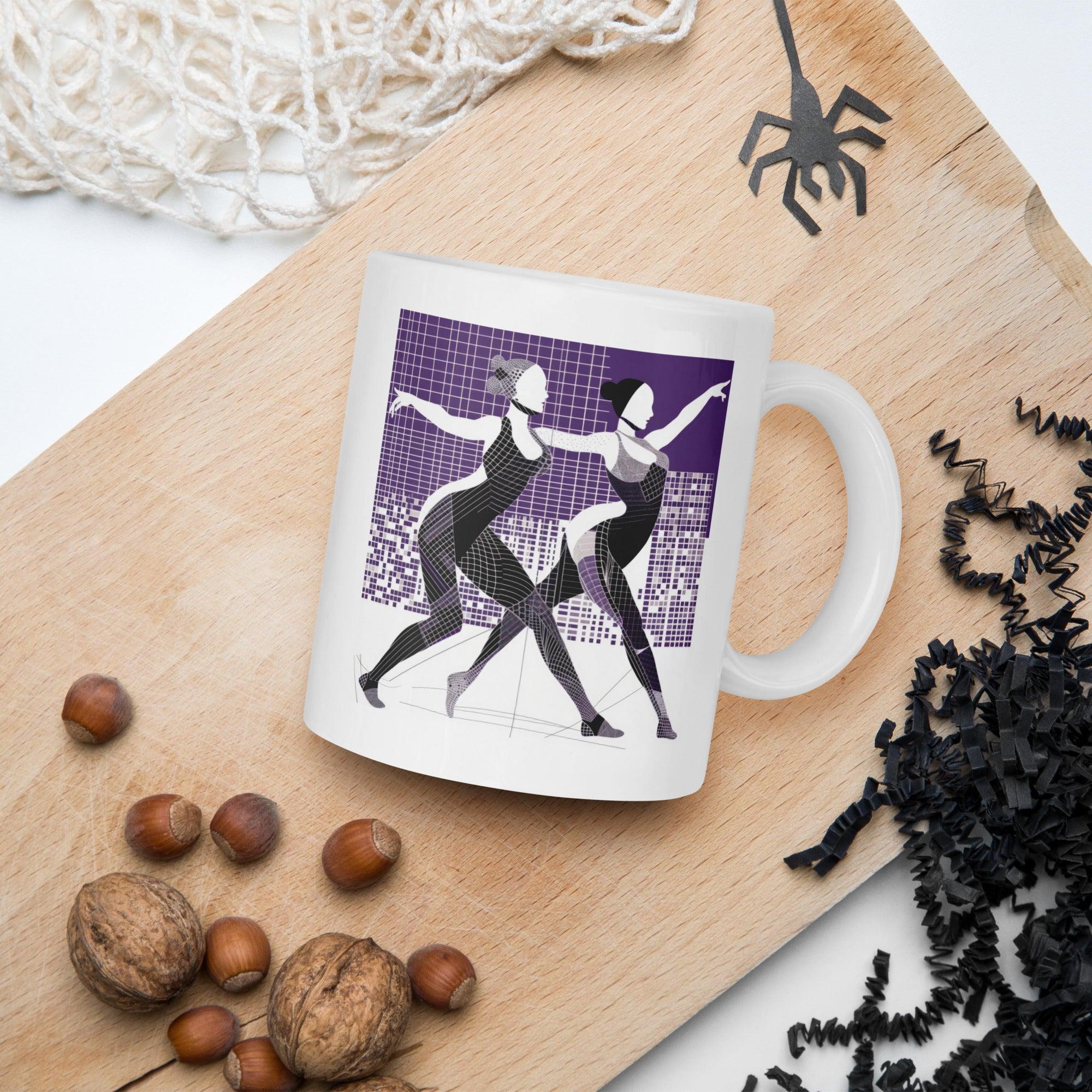 Vibrant Women's Dance Attire White Glossy Mug - Beyond T-shirts