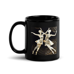 Vibrant Women's Dance Elegance Black Glossy Mug - Beyond T-shirts