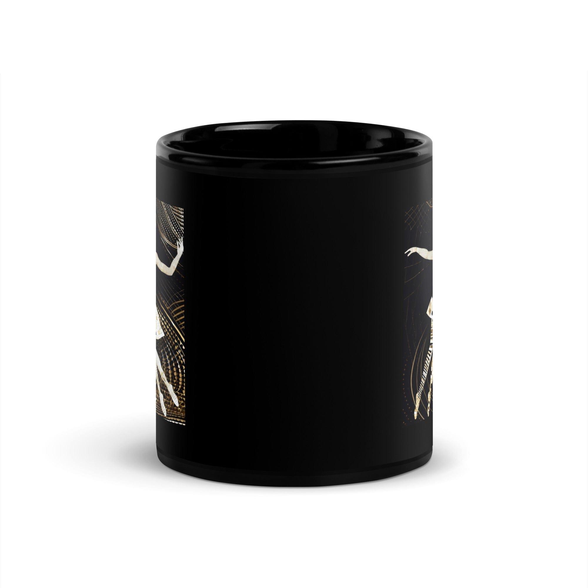 Vibrant Women's Dance Elegance Black Glossy Mug - Beyond T-shirts