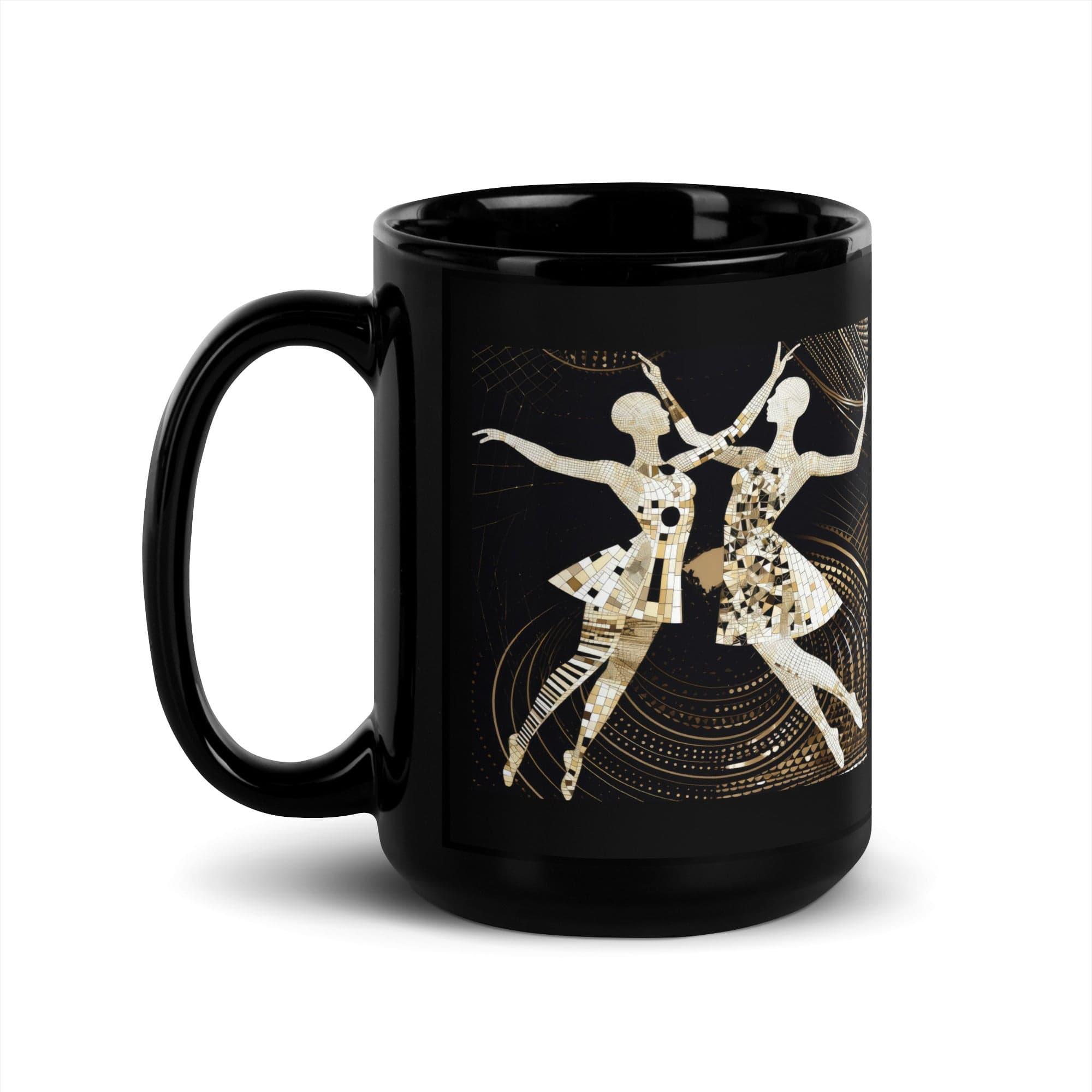 Vibrant Women's Dance Elegance Black Glossy Mug - Beyond T-shirts