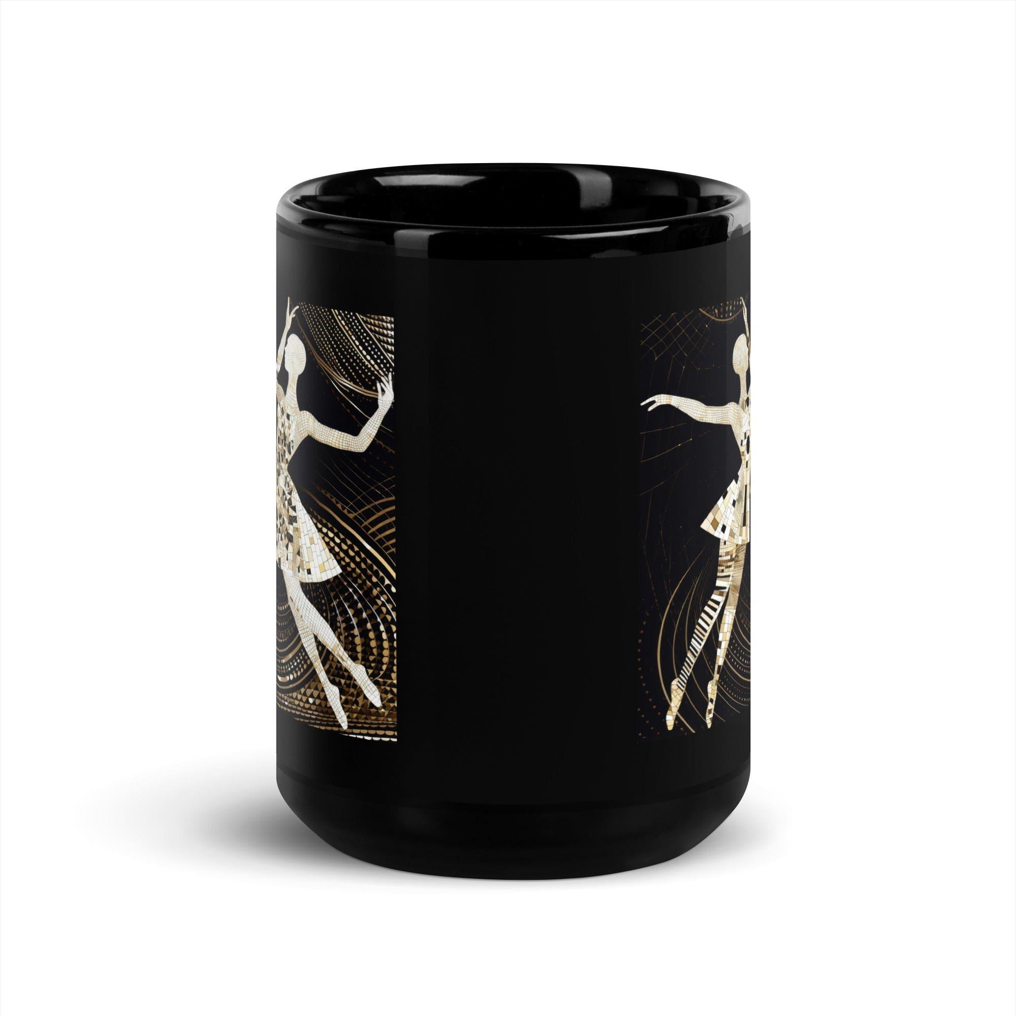 Vibrant Women's Dance Elegance Black Glossy Mug - Beyond T-shirts