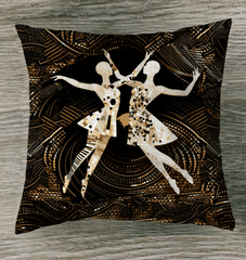 Vibrant Women s Dance Elegance Outdoor Pillow - Beyond T-shirts