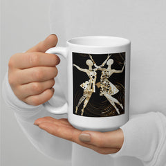 Vibrant Women's Dance Elegance White Glossy Mug - Beyond T-shirts