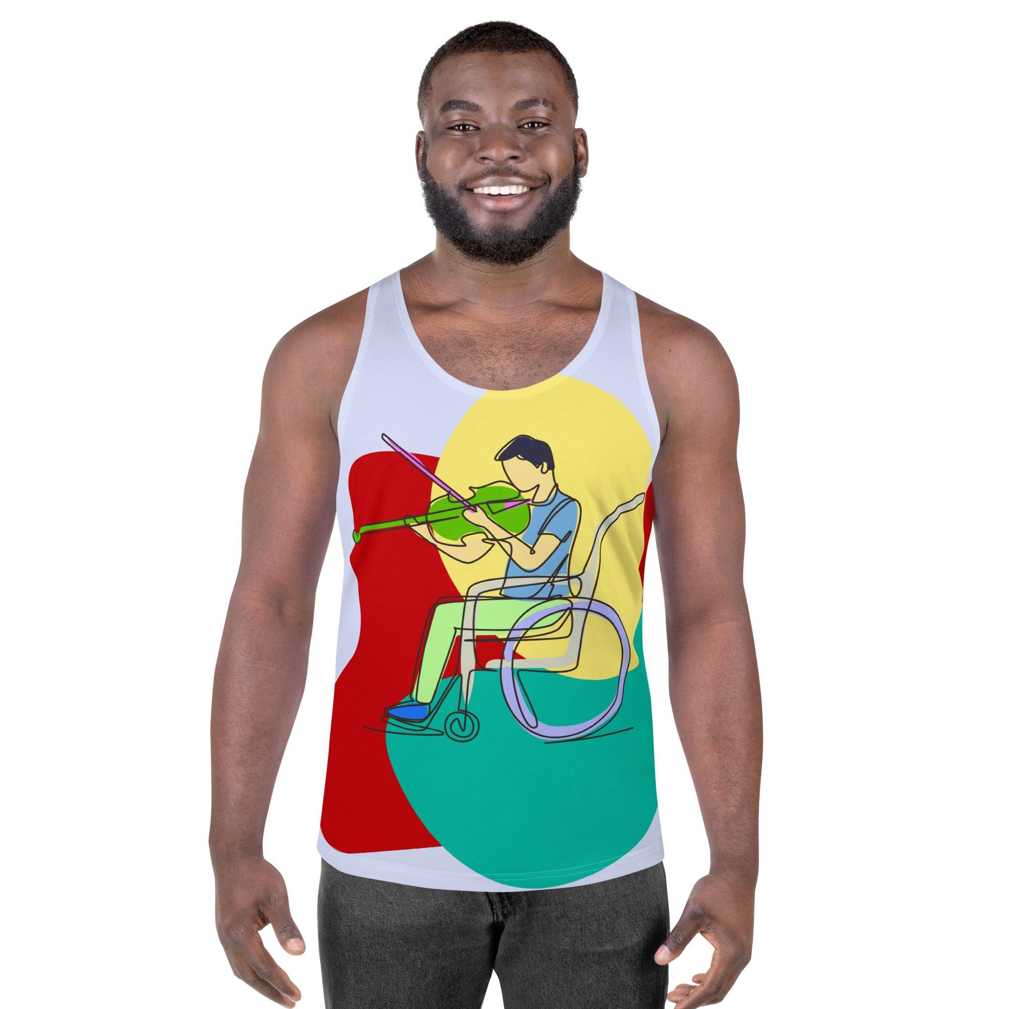 Violinist Unisex Tank Top - Front View
