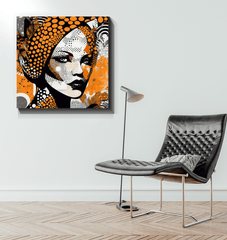 Visual Velocity wrapped canvas mounted on a white wall