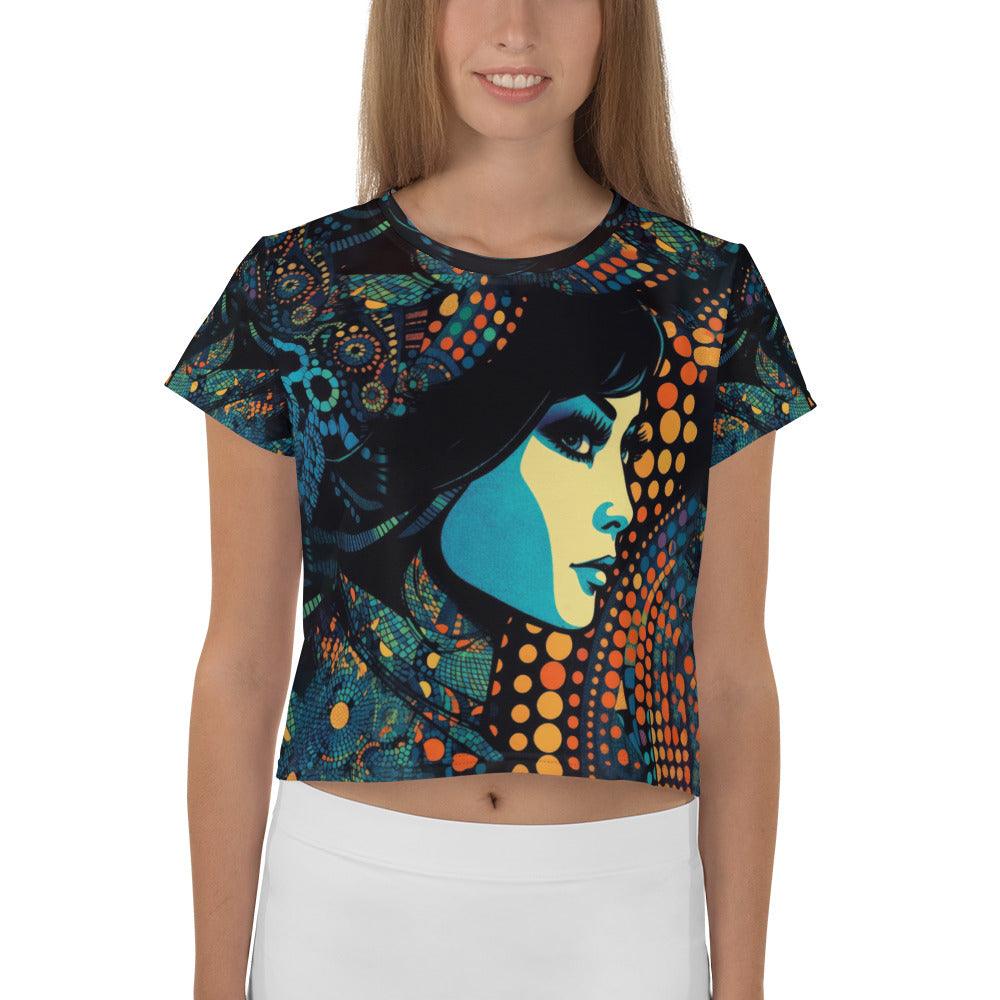 Visual Vibrancy All-Over Print Crop Tee - Beyond T-shirts