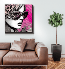 Close-up of Visual Visions II wrapped canvas showcasing vivid colors and textures