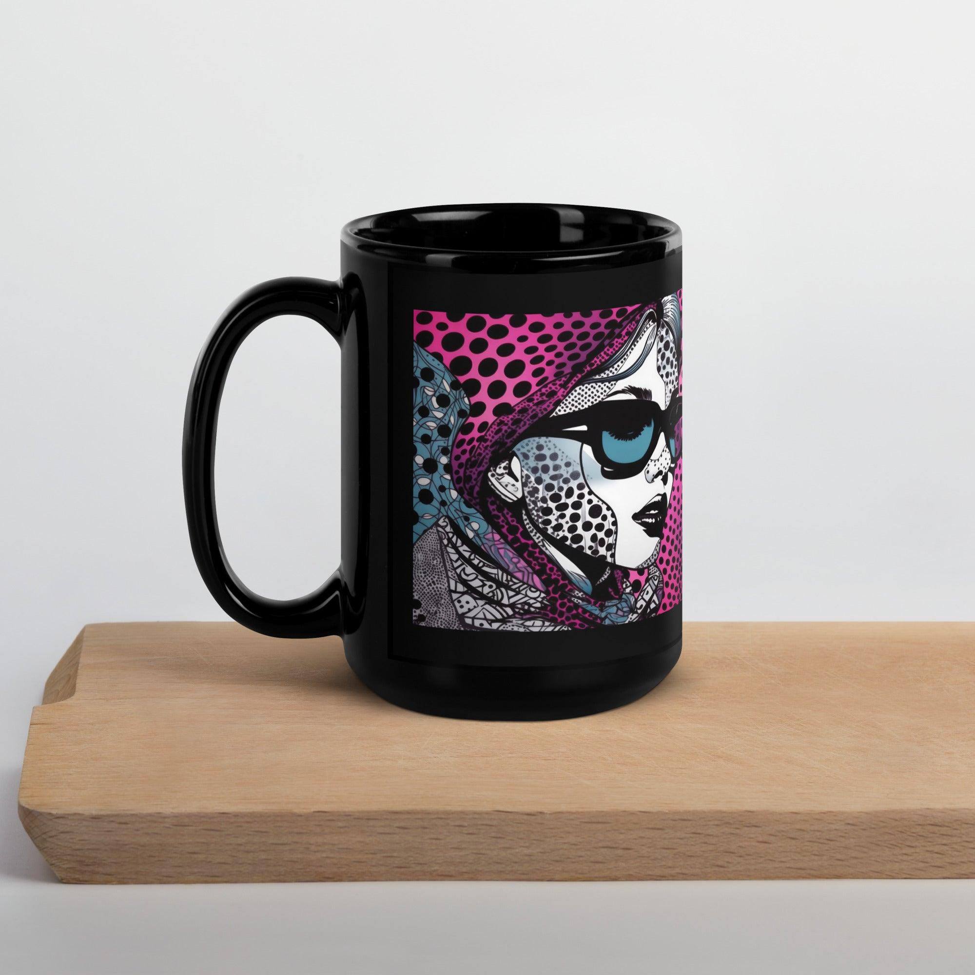 Elegant black glossy mug from Visual Visions III collection.