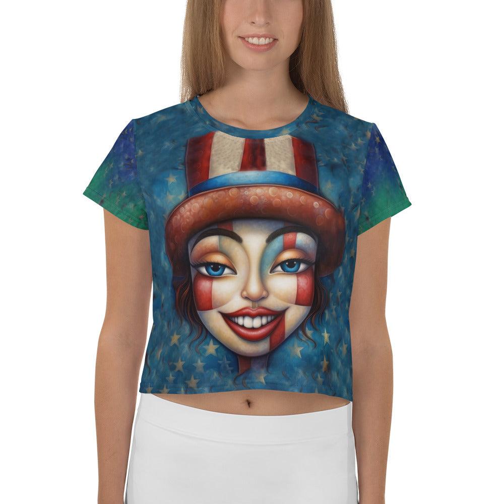 Vivid Voyage All-Over Print Crop Tee - Beyond T-shirts