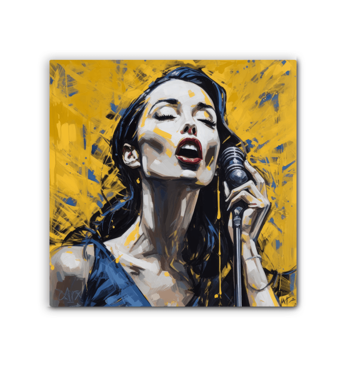 Colorful Wrapped Canvas of Voice Pop Art.