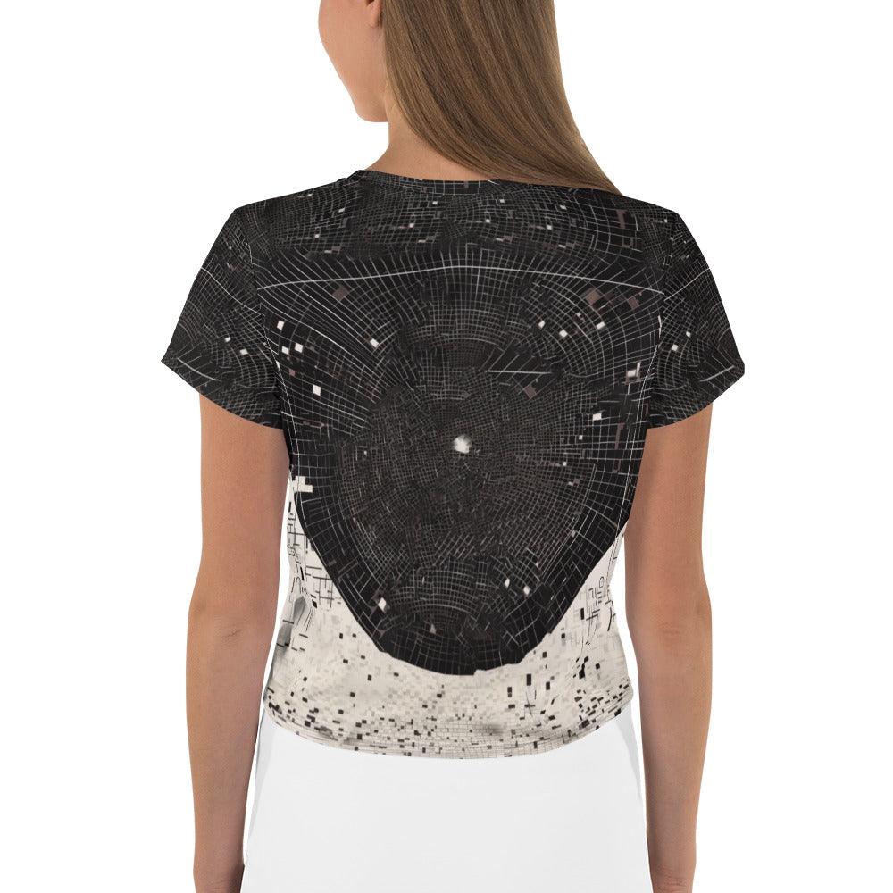 Trendy All-Over Print Crop Tee for Balletic Fashion Enthusiasts