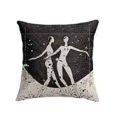 Ballet-themed whimsical fashion pillow, perfect for adding sophistication to interior designs.