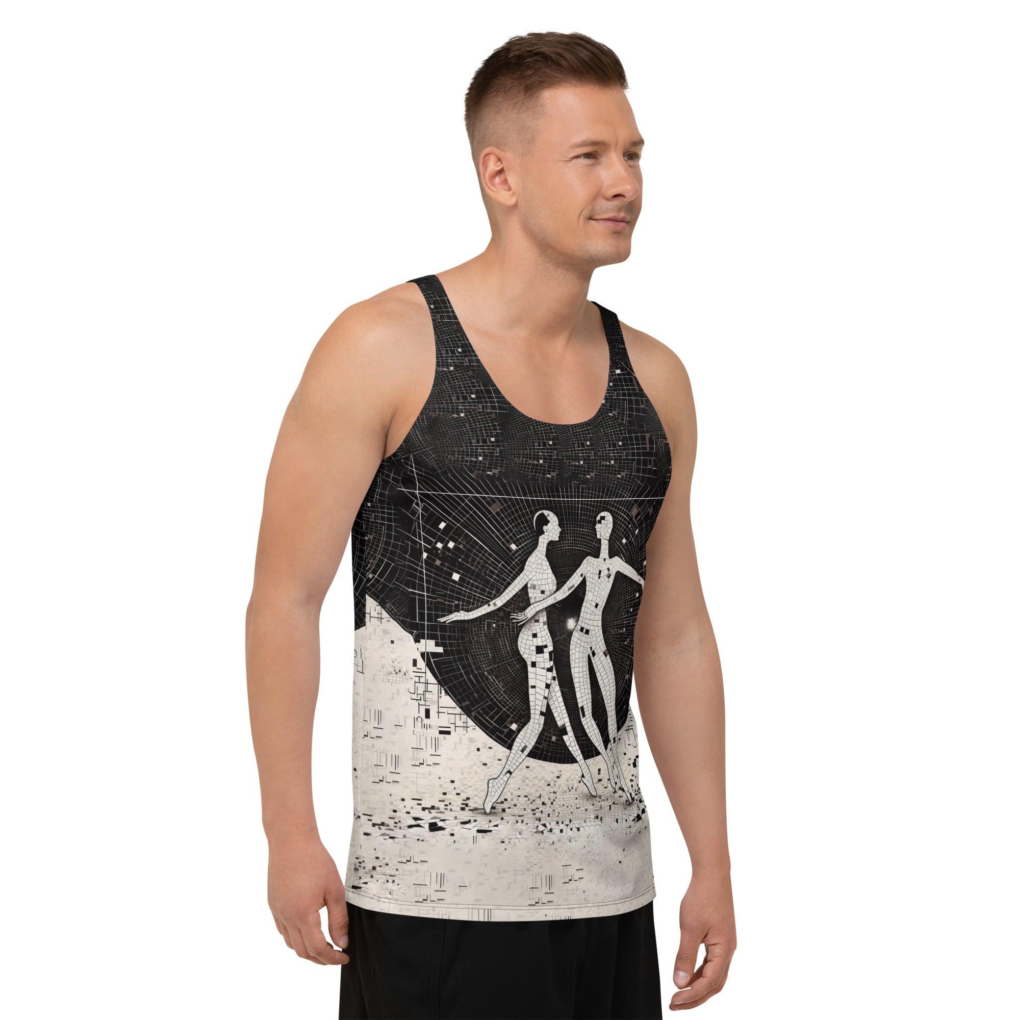 Unique balletic whimsical pattern men's tank top