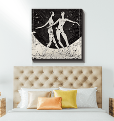 Whimsical balletic fashion canvas art