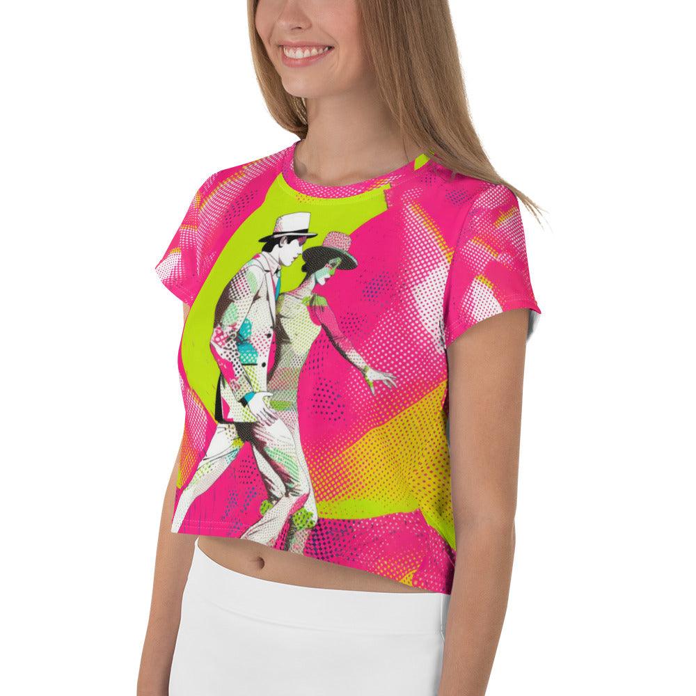 Whimsical Feminine Dance Charm All-Over Print Crop Tee - Beyond T-shirts