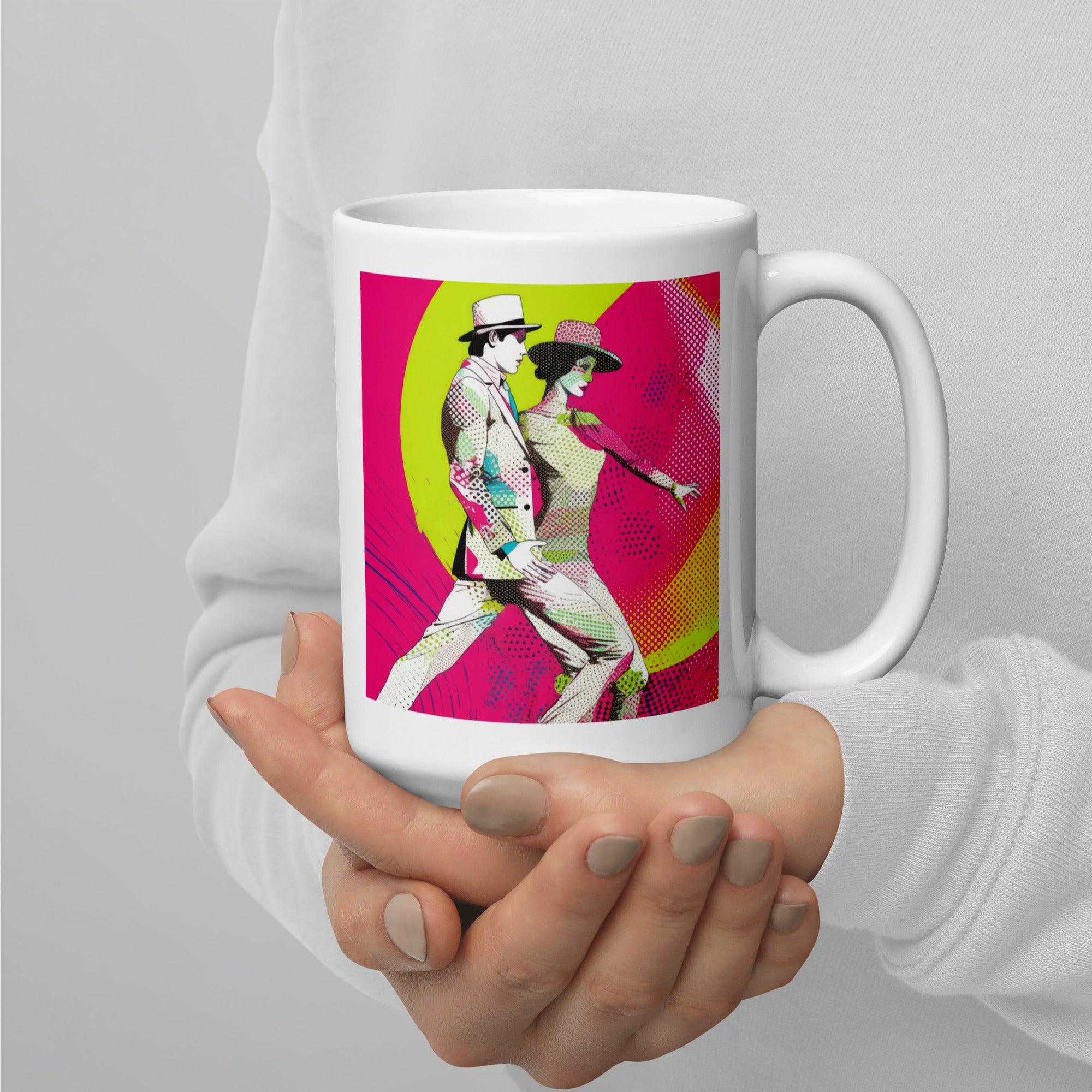 Whimsical Feminine Dance Charm White Glossy Mug - Beyond T-shirts