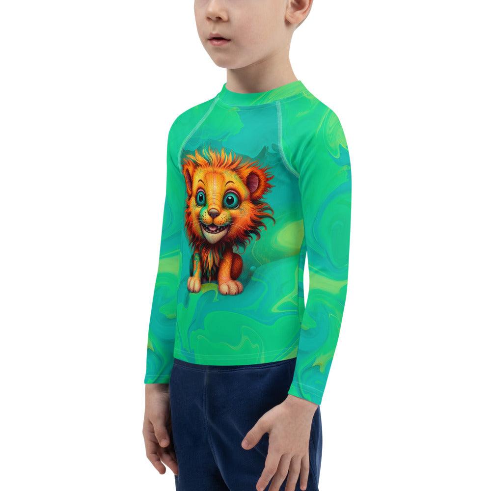 UV protective Whimsical Mane Stares kids rash guard for beach days.