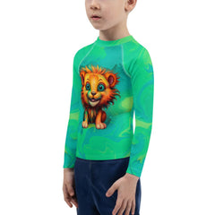 UV protective Whimsical Mane Stares kids rash guard for beach days.