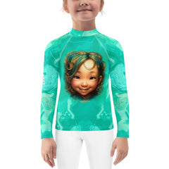Playful design kids rash guard for outdoor activities.