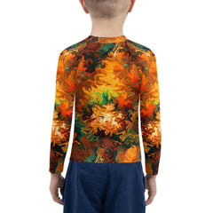Close-up of Whimsical Sparkling Glances Rash Guard fabric.