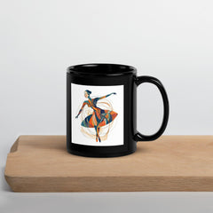 Whimsical Women's Dance Charm Black Glossy Mug - Beyond T-shirts