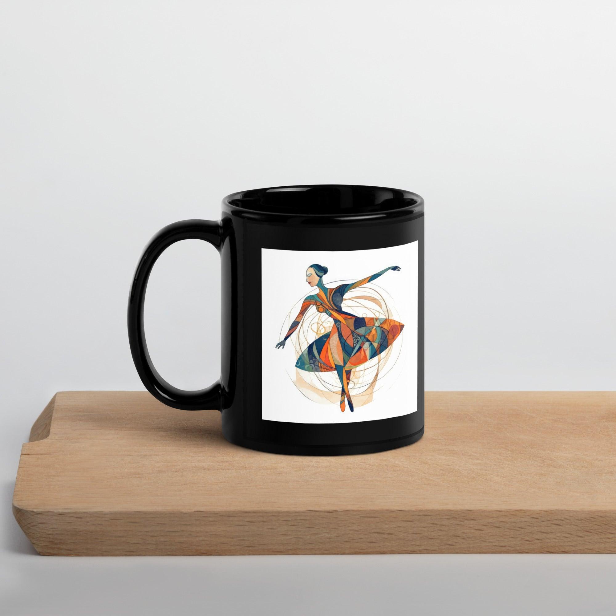 Whimsical Women's Dance Charm Black Glossy Mug - Beyond T-shirts