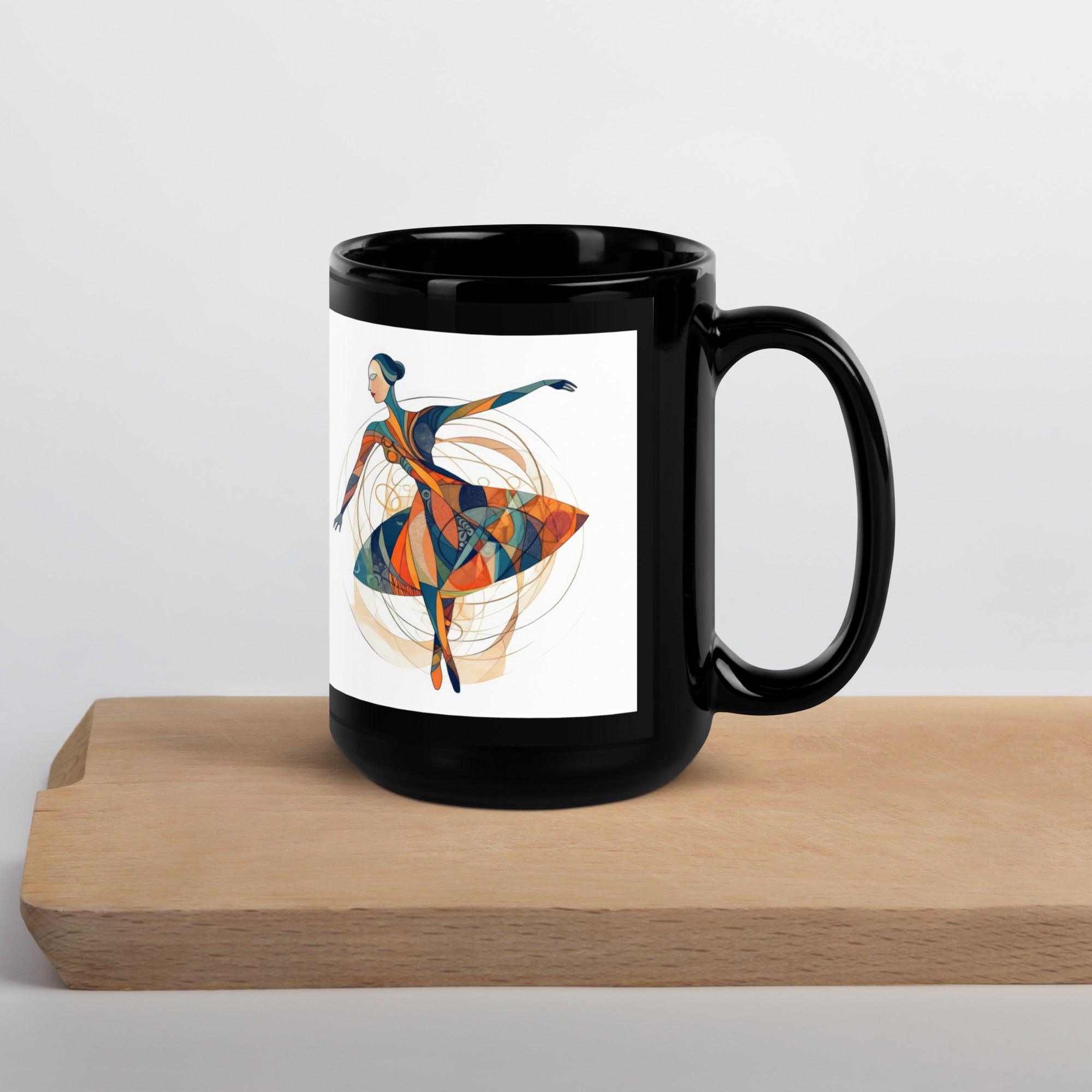 Whimsical Women's Dance Charm Black Glossy Mug - Beyond T-shirts