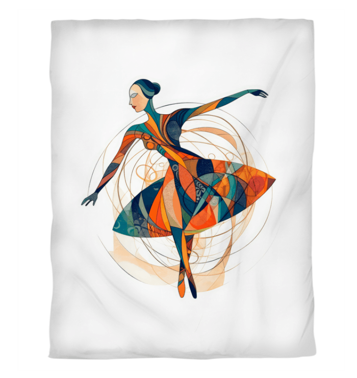 Whimsical Women's Dance Charm Duvet Cover displaying intricate dance patterns.