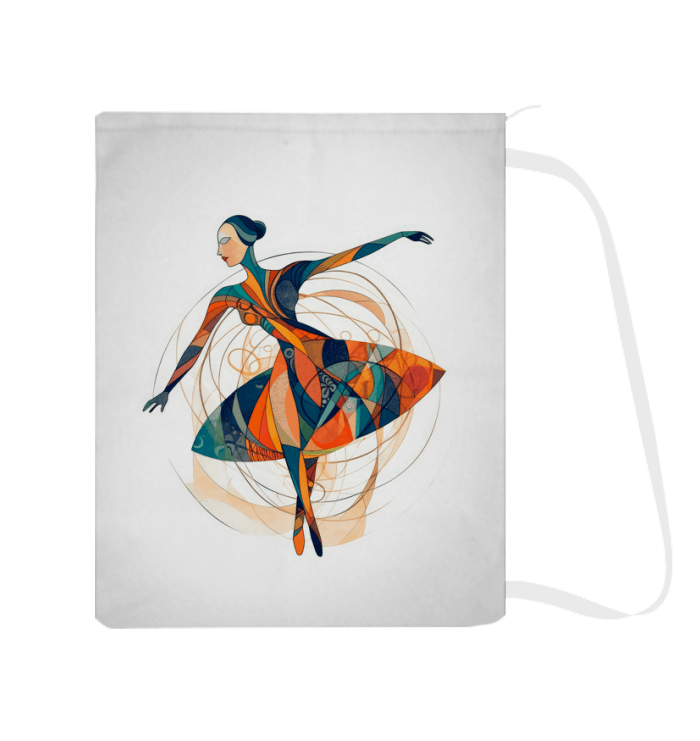 Stylish and durable laundry bag with dance-themed charm design for women.