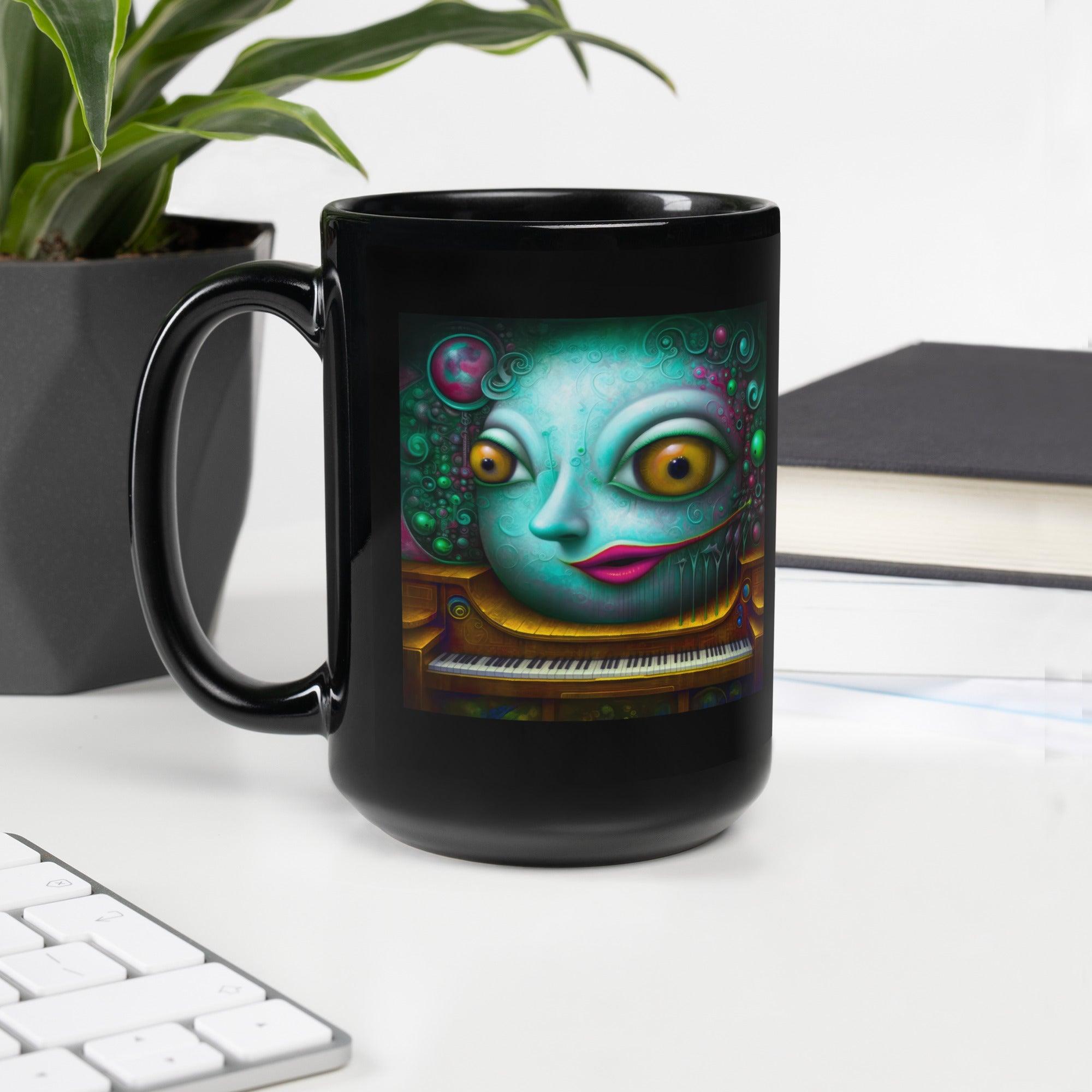 Whimsical Wonderland Black Glossy Mug - Beyond T-shirts