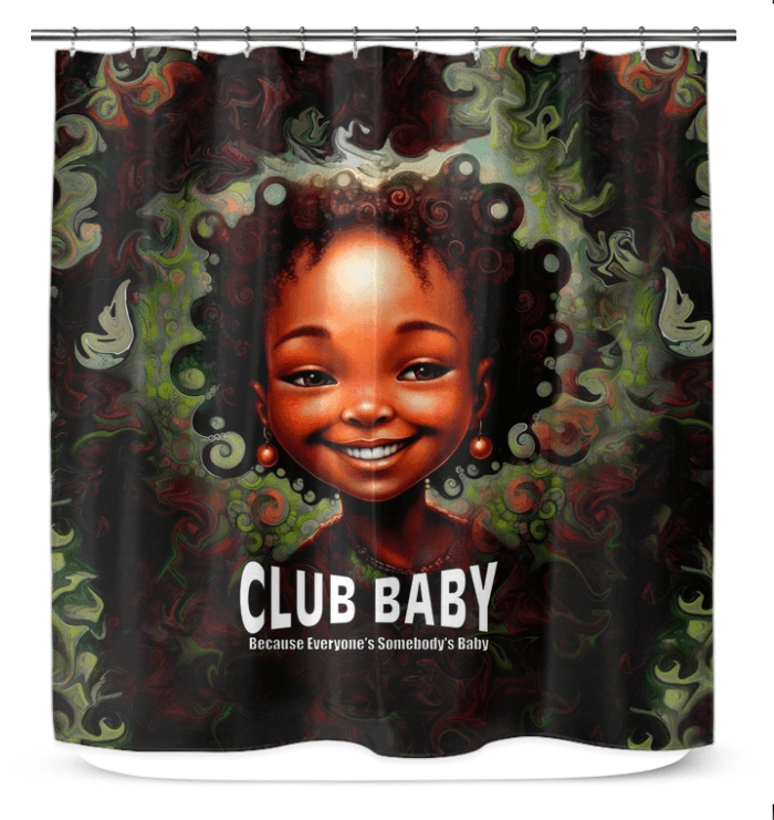 Whimsical eyes pattern shower curtain adding a playful vibe to bathroom decor.
