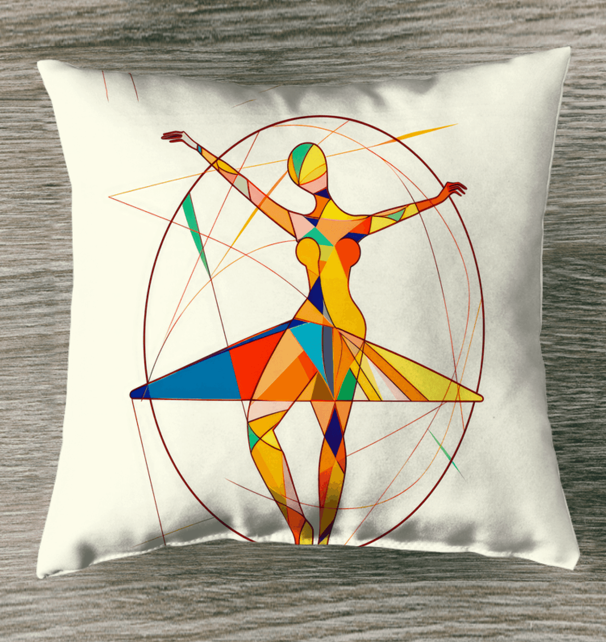 Elegant Whirlwind Balletic Style Indoor Pillow on Sofa