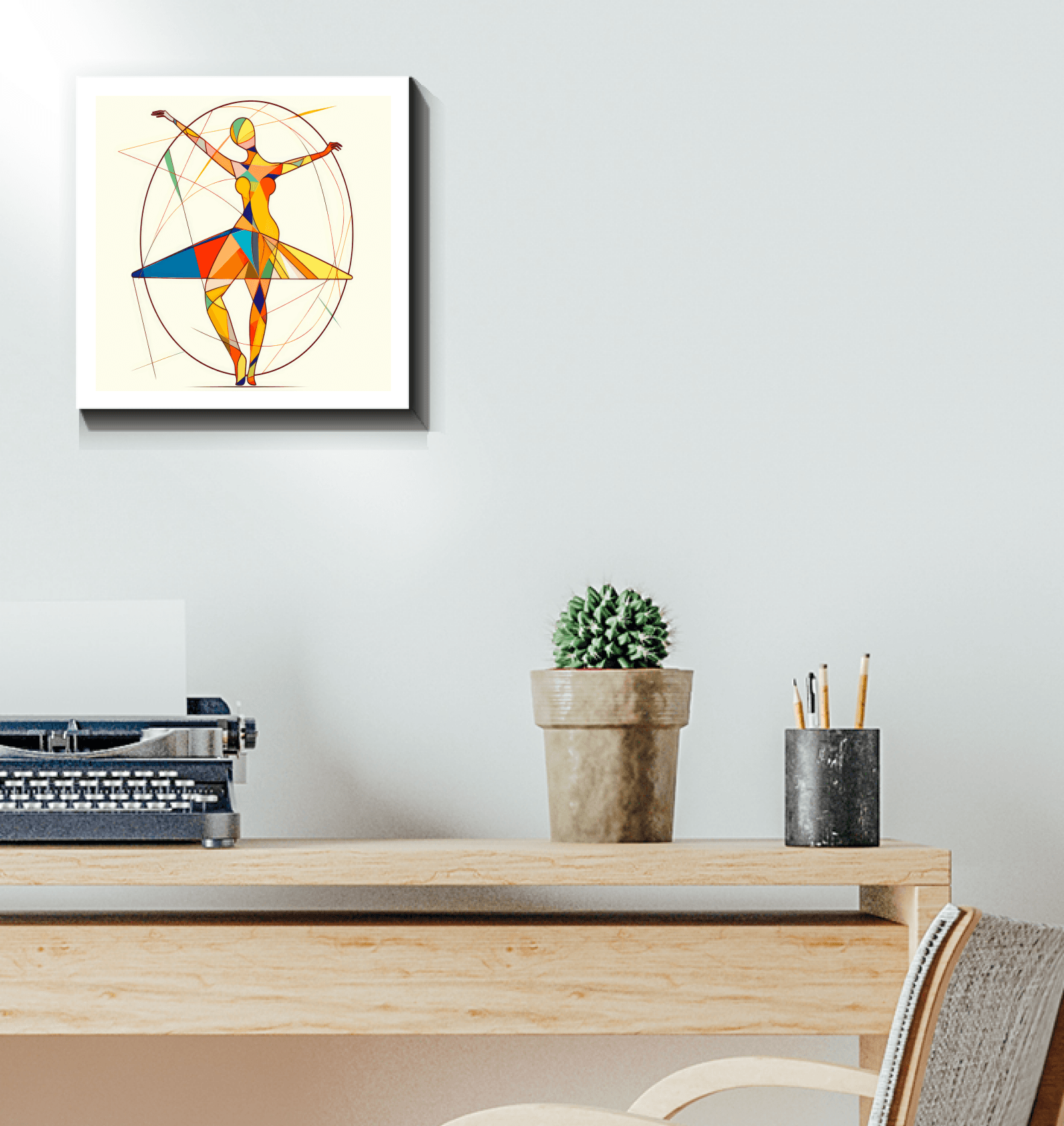 Elegant home decor featuring Whirlwind Balletic Style Wrapped Canvas.