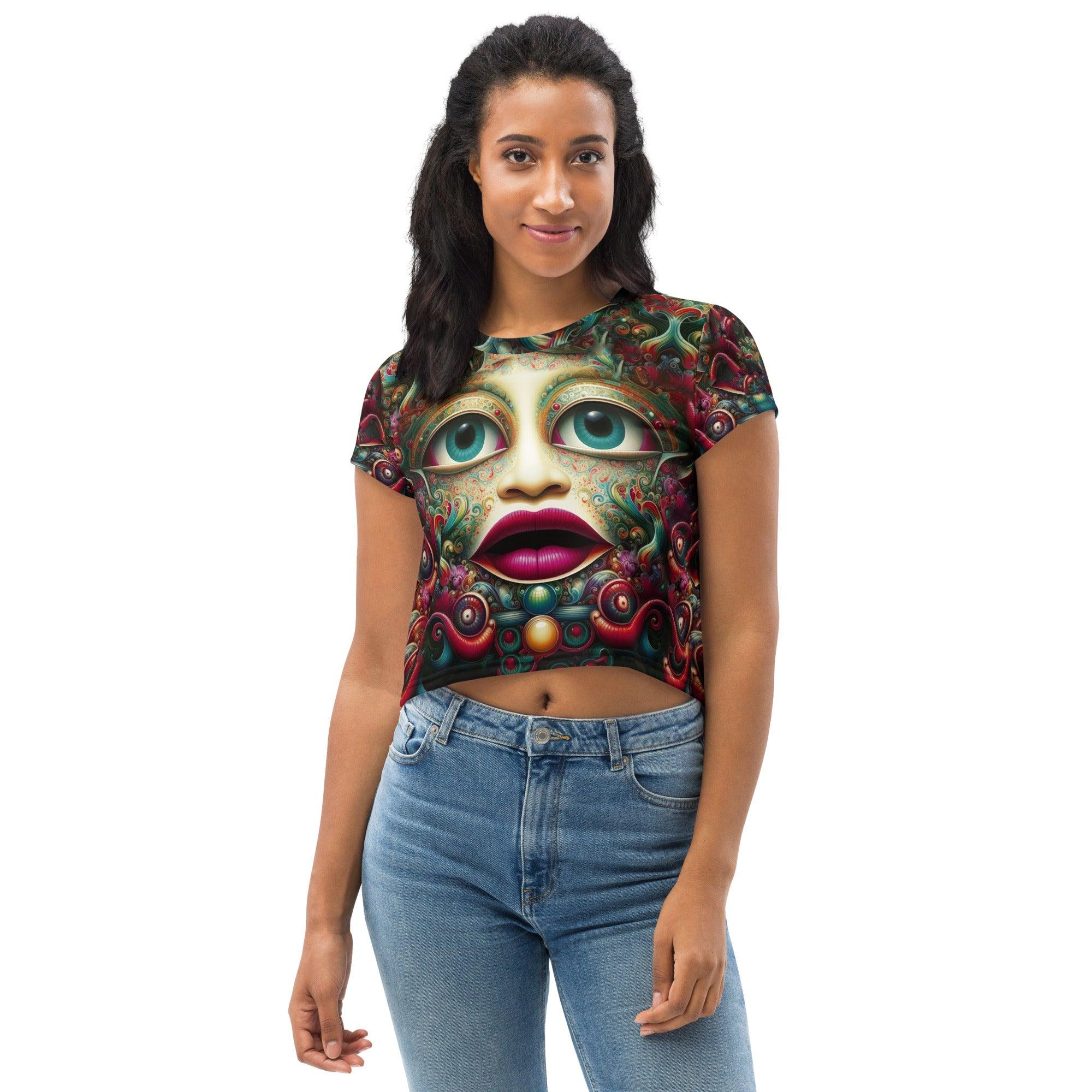 Whispering Woods All-Over Print Crop Tee - Beyond T-shirts