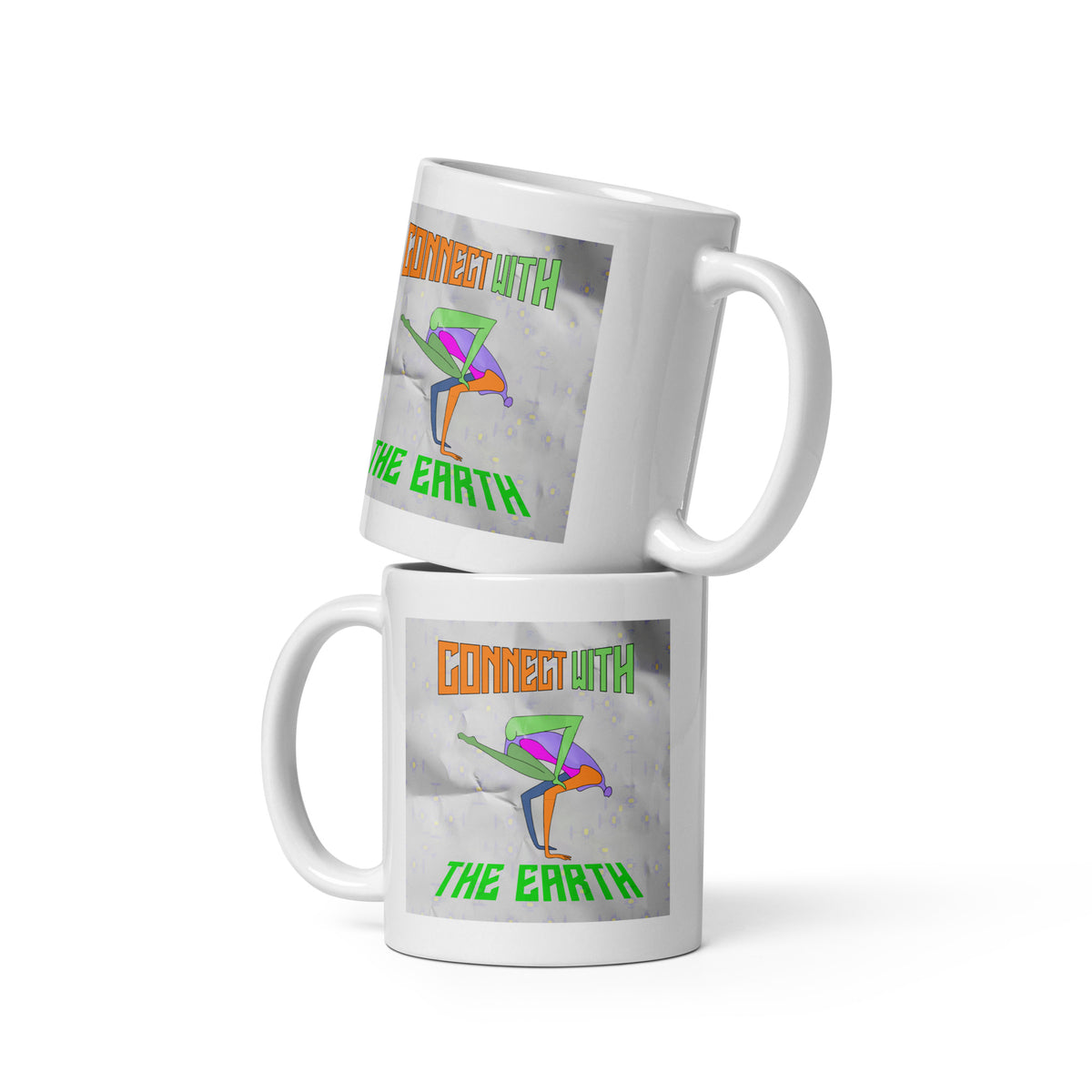 Strength-boosting white coffee mug featuring Boat Pose design.