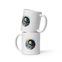 Ying Yang White Glossy Mug with Harmony Balance design.