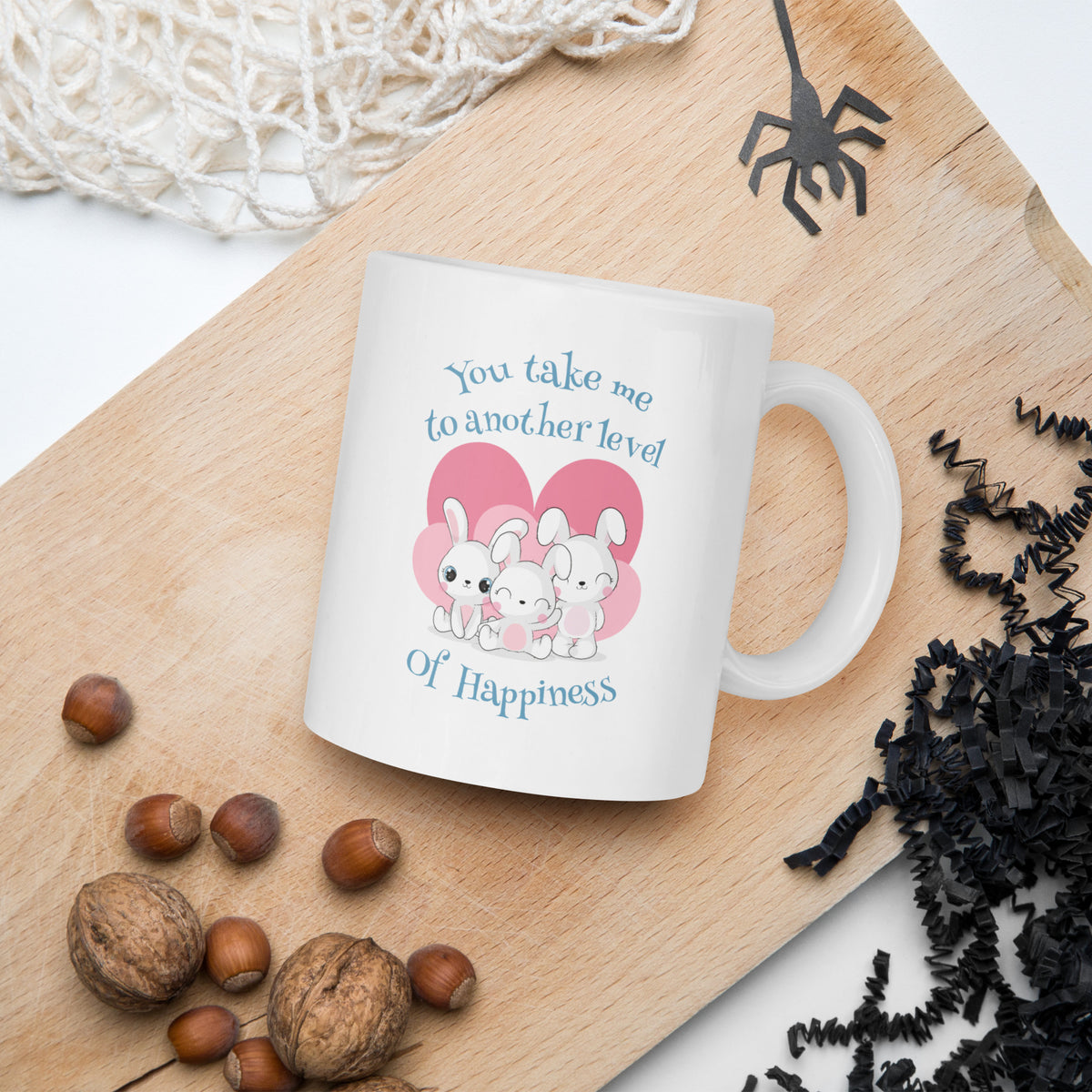 Level Of Happines White glossy mug