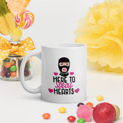 Here To Steal Hearts White Glossy Mug