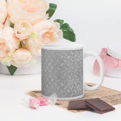 Jacquard Jet Texture White Glossy Mug