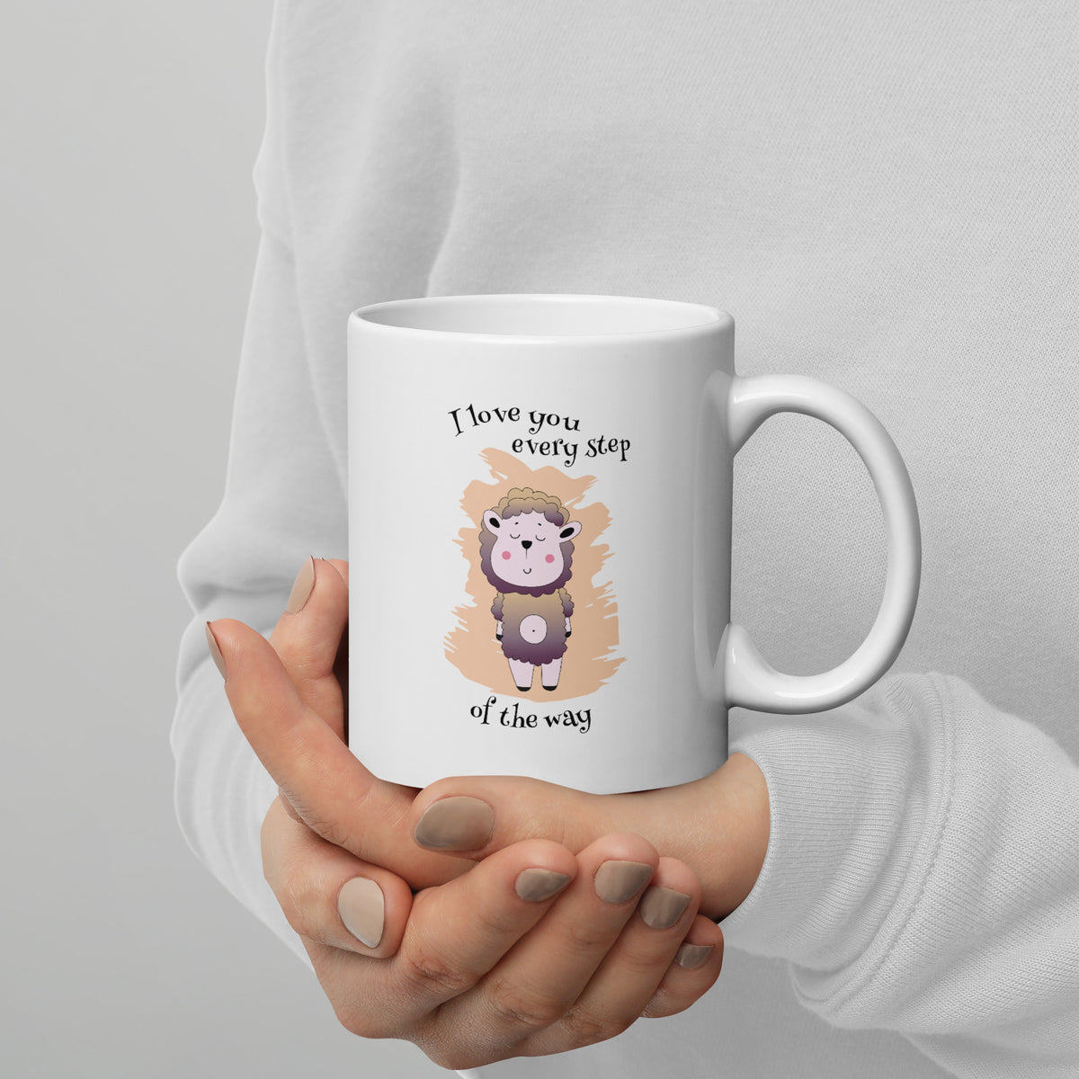 I Love You Every Step White Glossy Mug