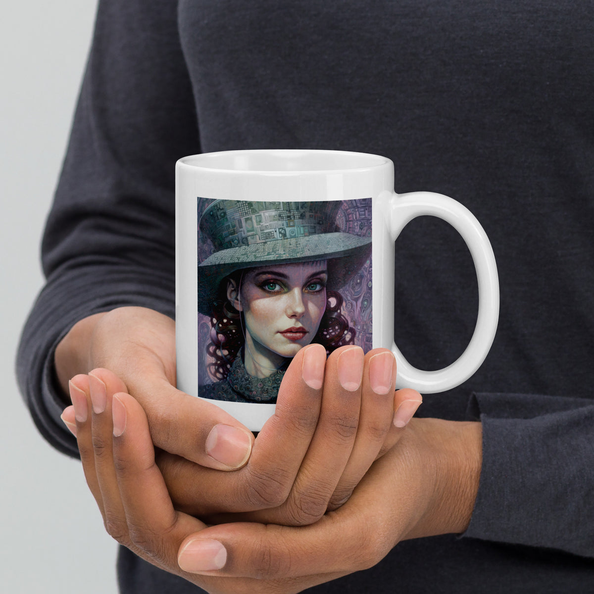 Retro Vibes Beyond Style White Glossy Mug on a stylish kitchen counter.