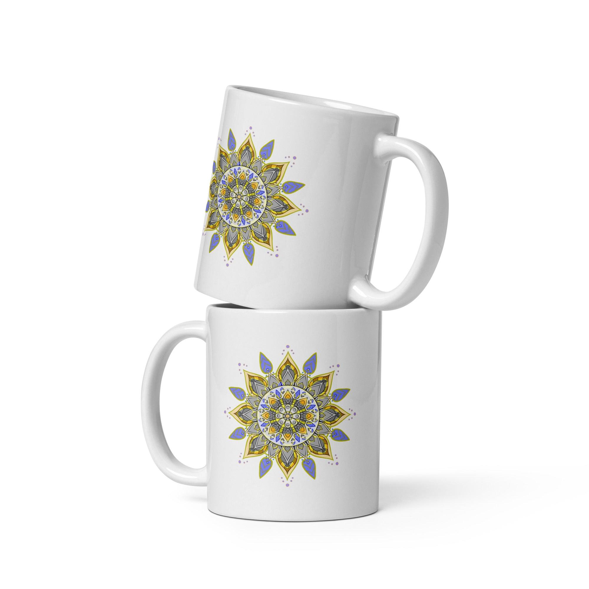 Sleek White Mandala Delight Mug - Beyond T-shirts