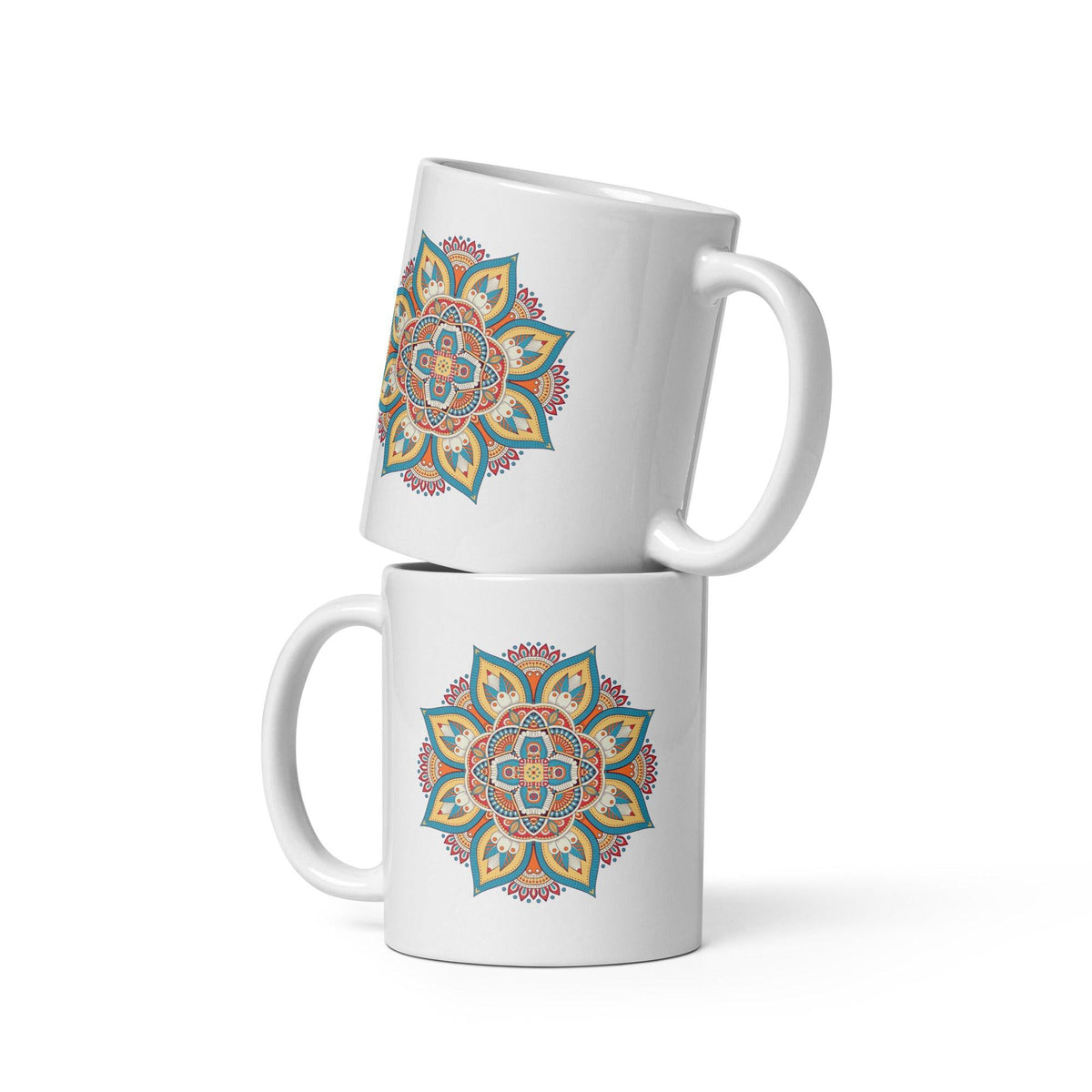 Sleek Mandala Harmony White Mug - Beyond T-shirts