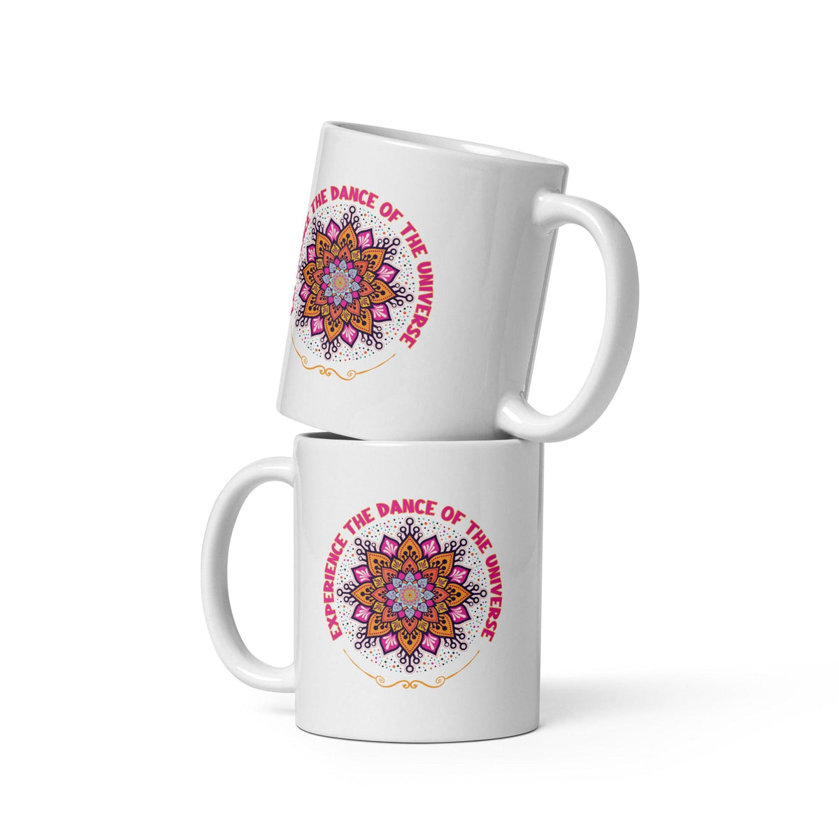 Astral Sip Mandala White Glossy - Beyond T-shirts